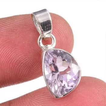 Natural Pink Amethyst Gemstone 925 Solid Sterling Silver Jewelry Pendant 1 e4O80