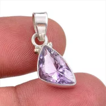 Natural Pink Amethyst Gemstone 925 Solid Sterling Silver Jewelry Pendant 1 d4h06