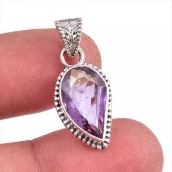 Natural Pink Amethyst Gemstone 925 Solid Sterling Silver Gift Pendant 1.25 t3e36