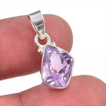 Natural Pink Amethyst Gemstone 925 Solid Sterling Silver Jewelry Pendant 1 U1U17
