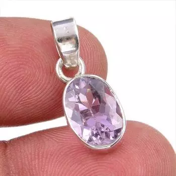 Natural Pink Amethyst Gemstone 925 Solid Sterling Silver Jewelry Pendant 1 V1g74