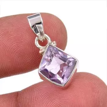 Natural Pink Amethyst Gemstone 925 Solid Sterling Silver Jewelry Pendant 1 w8b28