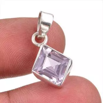 Natural Pink Amethyst Gemstone 925 Solid Sterling Silver Jewelry Pendant 1 u1A13