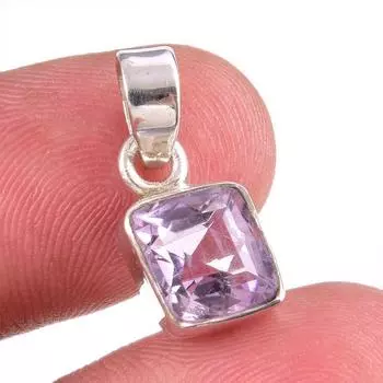 Natural Pink Amethyst Gemstone 925 Solid Sterling Silver Jewelry Pendant 1 N4o53