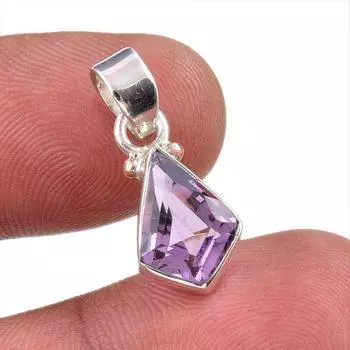 Natural Pink Amethyst Gemstone 925 Solid Sterling Silver Jewelry Pendant 1 e9k18