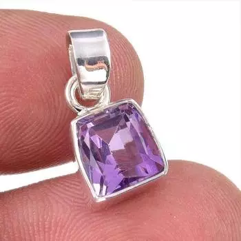 Natural Pink Amethyst Gemstone 925 Solid Sterling Silver Jewelry Pendant 1 d7J33