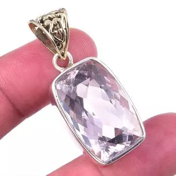 Natural Pink Amethyst Gemstone 925 Solid Sterling Silver Gift Pendant 1.50 G1v36