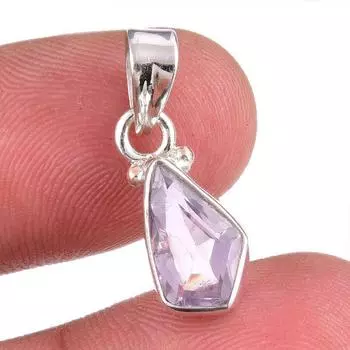 Natural Pink Amethyst Gemstone 925 Solid Sterling Silver Jewelry Pendant 1 Z0H39