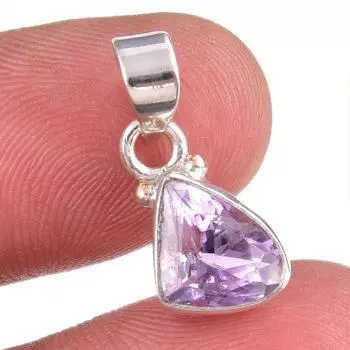 Natural Pink Amethyst Gemstone 925 Solid Sterling Silver Jewelry Pendant 1 L0E36