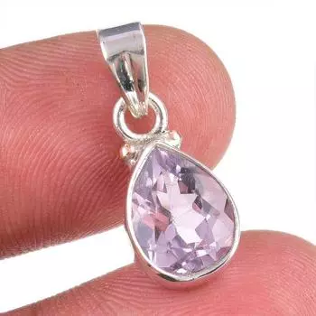 Natural Pink Amethyst Gemstone 925 Solid Sterling Silver Jewelry Pendant 1 g0t33