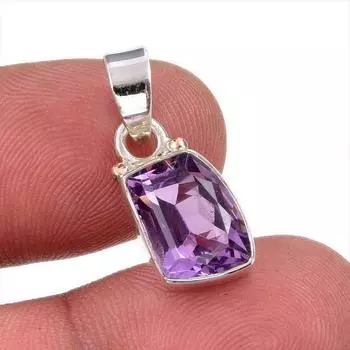 Natural Pink Amethyst Gemstone 925 Solid Sterling Silver Jewelry Pendant 1 L6s72