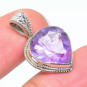 Natural Pink Amethyst Gemstone 925 Solid Sterling Silver Gift Pendant 1.02 I4k79