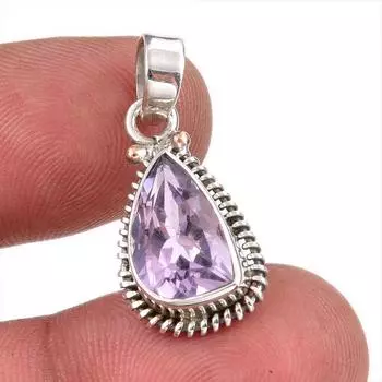 Natural Pink Amethyst Gemstone 925 Solid Sterling Silver Jewelry Pendant 1 W8u40