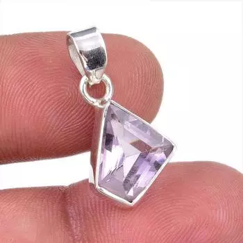 Natural Pink Amethyst Gemstone 925 Solid Sterling Silver Jewelry Pendant 1 l8D11