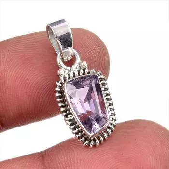 Natural Pink Amethyst Gemstone 925 Solid Sterling Silver Jewelry Pendant 1 w0U14