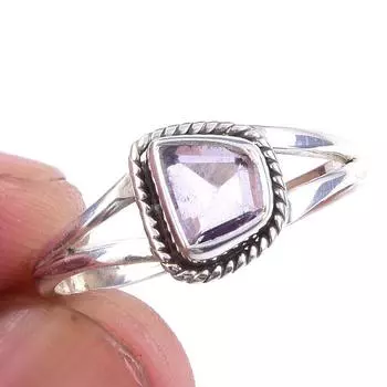 Natural Pink Amethyst Gemstone Handmade 925 Solid Sterling Silver Ring S.9 e9R02