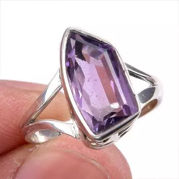 Natural Pink Amethyst Gemstone Handmade 925 Solid Silver Jewelry Ring S.7.5 J0z87