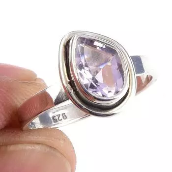 Natural Pink Amethyst Gemstone Handmade 925 Solid Sterling Silver Ring S.6 t6i05