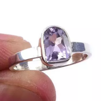 Natural Pink Amethyst Gemstone Handmade 925 Solid Sterling Silver Ring S.6 D4d89