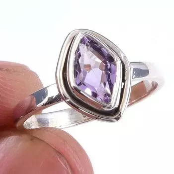 Natural Pink Amethyst Gemstone Handmade 925 Solid Sterling Silver Ring S.7 f9I92