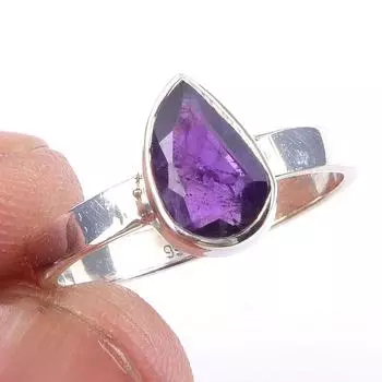Natural Pink Amethyst Gemstone Handmade 925 Solid Sterling Silver Ring S.6 b2j26