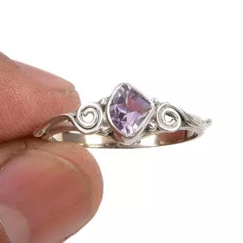 Natural Pink Amethyst Gemstone Handmade 925 Sterling Silver Gift Ring S.9 d8f48