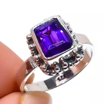 Natural Pink Amethyst Gemstone Handmade 925 Sterling Silver Gift Ring S.6 K1T38
