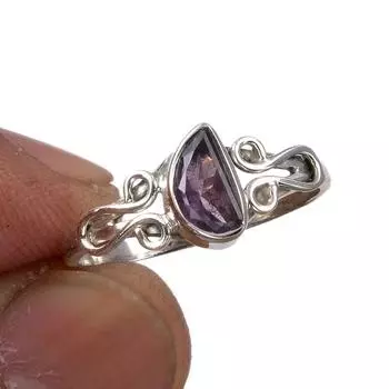 Natural Pink Amethyst Gemstone Handmade 925 Sterling Silver Gift Ring S.7 e1v03