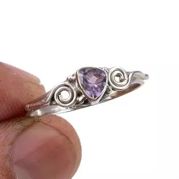 Natural Pink Amethyst Gemstone Handmade 925 Sterling Silver Gift Ring S.9 f3e23