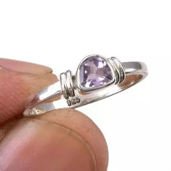 Natural Pink Amethyst Gemstone Handmade 925 Sterling Silver Gift Ring S.6 q5j39