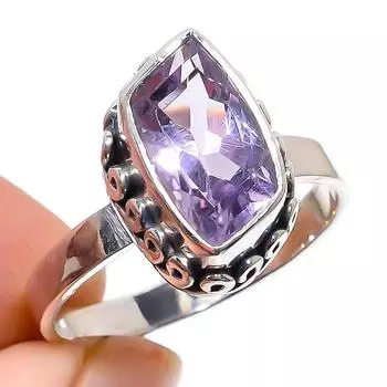 Natural Pink Amethyst Gemstone Handmade 925 Sterling Silver Gift Ring S.9 f5b44