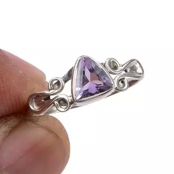 Natural Pink Amethyst Gemstone Handmade 925 Sterling Silver Gift Ring S.6 u1n35