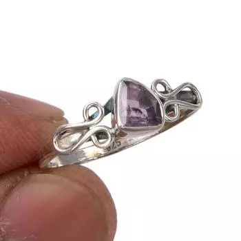 Natural Pink Amethyst Gemstone Handmade 925 Sterling Silver Gift Ring S.8 k4c10