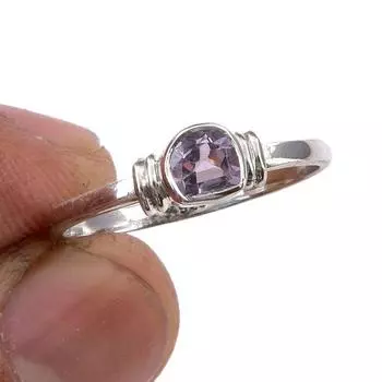 Natural Pink Amethyst Gemstone Handmade 925 Sterling Silver Gift Ring S.8 n9A78