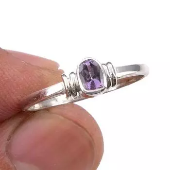 Natural Pink Amethyst Gemstone Handmade 925 Sterling Silver Gift Ring S.8 M9f57