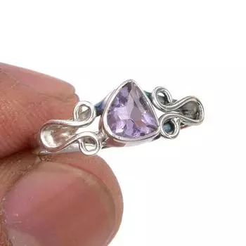 Natural Pink Amethyst Gemstone Handmade 925 Sterling Silver Gift Ring S.6 U1c96