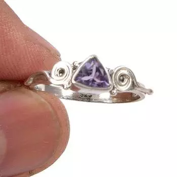 Natural Pink Amethyst Gemstone Handmade 925 Sterling Silver Gift Ring S.7 n4K15