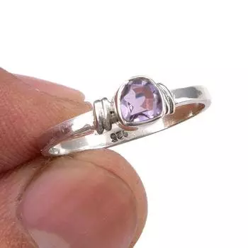 Natural Pink Amethyst Gemstone Handmade 925 Sterling Silver Ring Size 6.5 w3w21