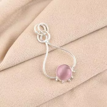 Natural Pink Cat s Eye Gemstone 925 Fine Silver Jewelry Handmade Pendant For Her PP-40-48