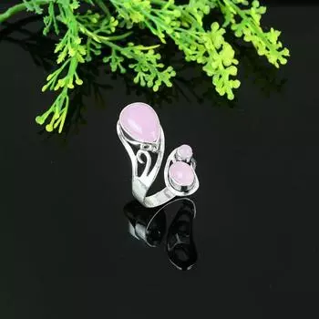 Natural Pink Chalcedony Gemstone 925 Sterling Silver Gift Ring Size 7 P3u30