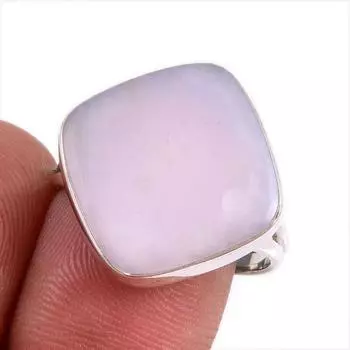 Natural Pink Opal Gemstone 925 Solid Sterling Silver Jewelry Ring Size 9 w2E43