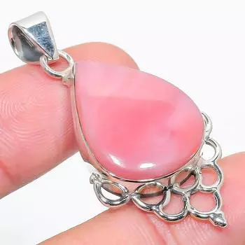 Natural Pink Opal Gemstone Handmade 925 Solid Sterling Silver Pendant 2 A1c84