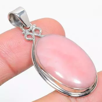 Natural Pink Opal Gemstone Handmade 925 Solid Sterling Silver Pendant 2 M7b64