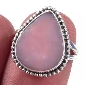 Natural Pink Opal Gemstone Handmade 925 Solid Sterling Silver Ring Size 6 A9s15