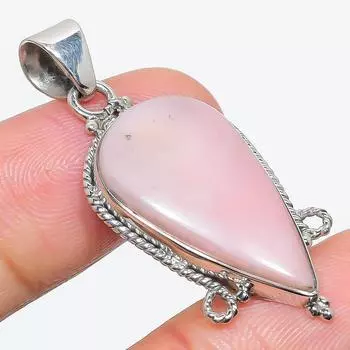 Natural Pink Opal Gemstone Handmade 925 Solid Sterling Silver Pendant 1.75 J2u73