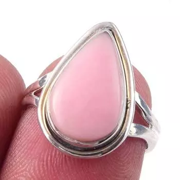 Natural Pink Opal Gemstone Handmade 925 Solid Sterling Silver Ring Size 6 l9d95