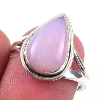 Natural Pink Opal Gemstone Handmade 925 Solid Sterling Silver Ring Size 7 j0O17