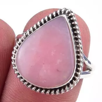 Natural Pink Opal Gemstone Handmade 925 Solid Sterling Silver Ring Size 7 v9R34
