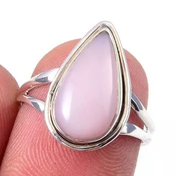 Natural Pink Opal Gemstone Handmade 925 Solid Sterling Silver Ring Size 6 n6e58