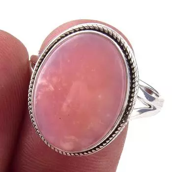 Natural Pink Opal Gemstone Handmade 925 Solid Sterling Silver Ring Size 10 Y6z27